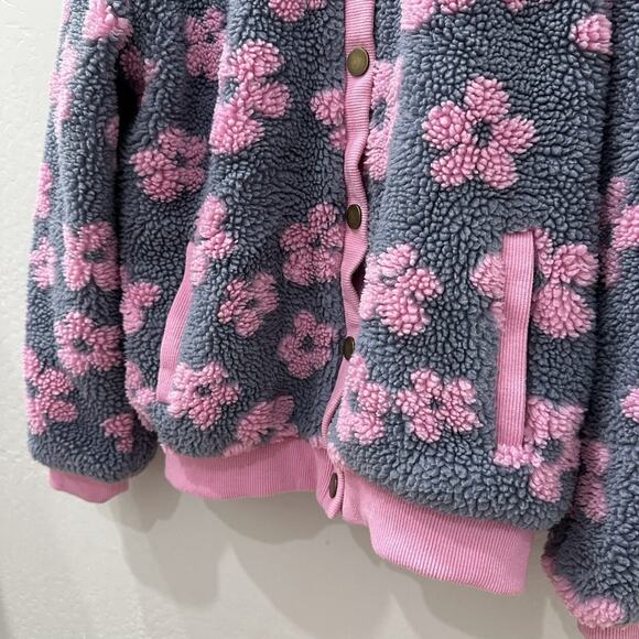 Everyway Pink Flower Power Fleece Jacket - Picture 4 of 9